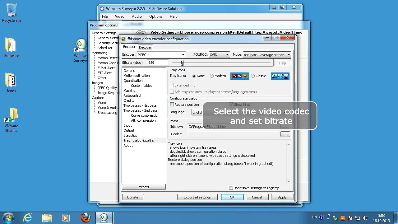 Webcam recording software for continuous video capture.