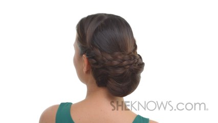 Braided Crown With Rolled Bun