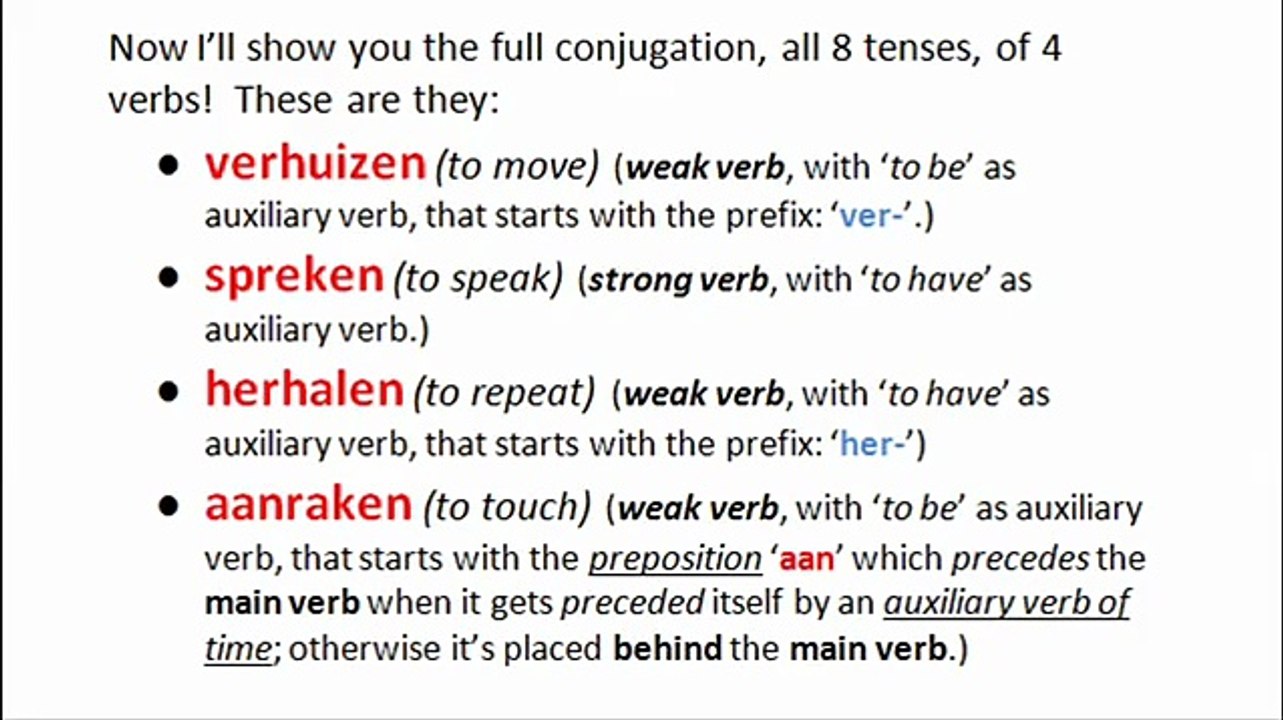Learn Dutch, Lesson 6, Verbs, video 4 of 6