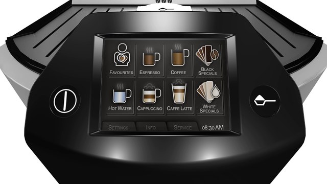 Animation 3D Favoris intégrée dans notre application 3Dswipe pour Krups Automatic Expresso