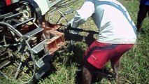 Plow Installation in 2 Wheels hand tractor Kubota