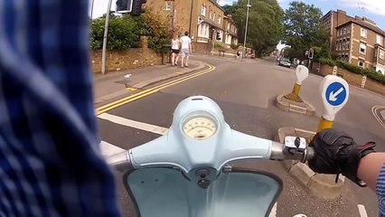 Cruising around on my '61 Lambretta Li 150 scooter