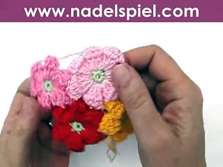 Häkeln lernen * Häkelblumen für Babydecke * Crochet Flower Baby Blanket