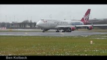 Freezing Takeoffs at Manchester - 747, A300, A330 HD.