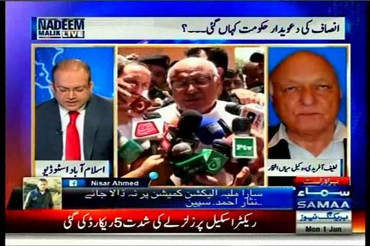 SAMAA NEWS Nadeem Malik Live with MQM Waseem Akhtar (01 June 2015)