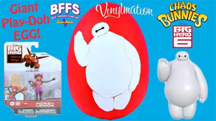GIANT Big Hero 6 Baymax Play Doh Surprise Egg | BFFs Chaos Bunnies Vinylmation