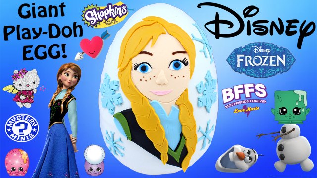 GIANT Disney Frozen Play Doh Surprise Egg Princess Anna - BFFs Shopkins Frenzies LPS Fash’ems