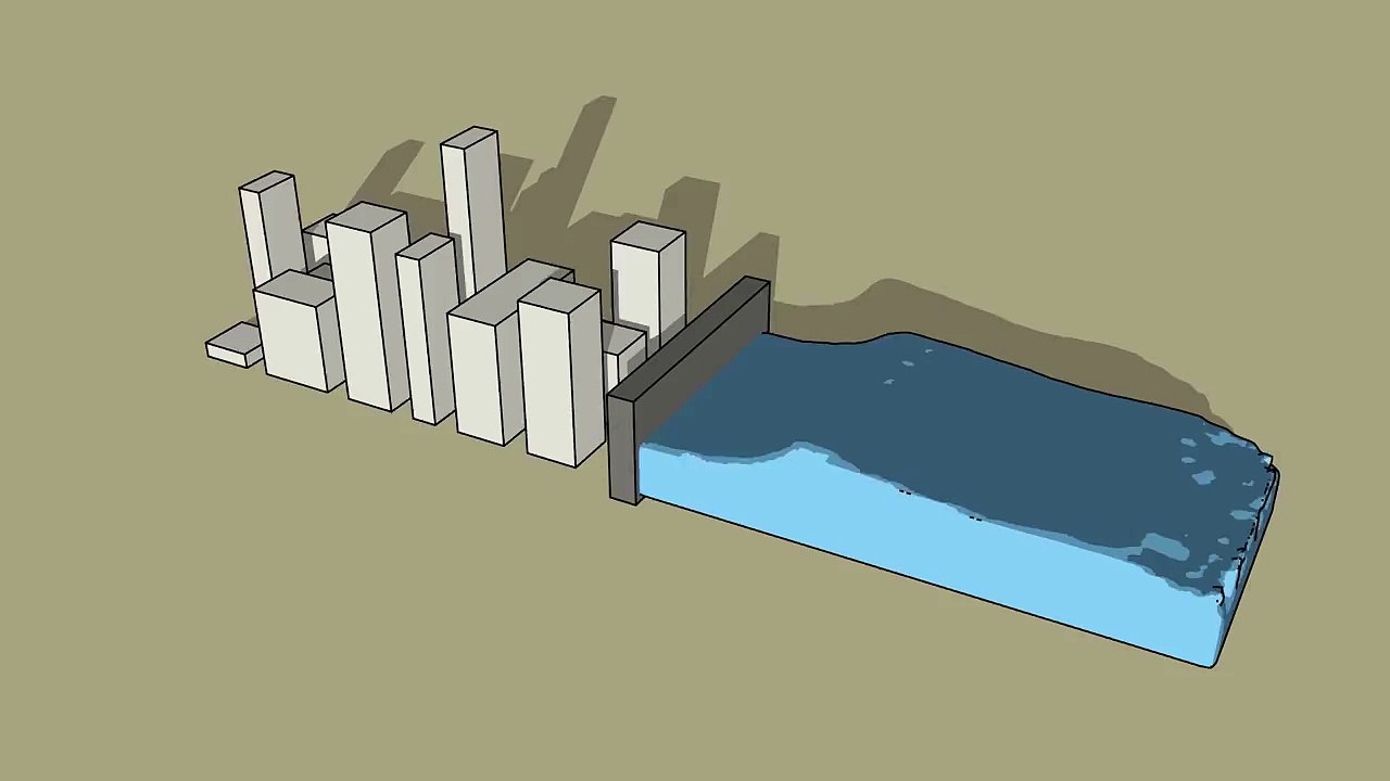 Blender Animation 28 - Cartoon City Flooding Simulation