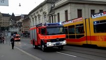 Feuerwehr Basel am Steinenberg  Schweiz switzerland. In timelapse & slowmotion . 2014 Fire