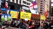 Protesters occupy Queen Street in Aotearoa Auckland New Zealand 1 Oct 2011