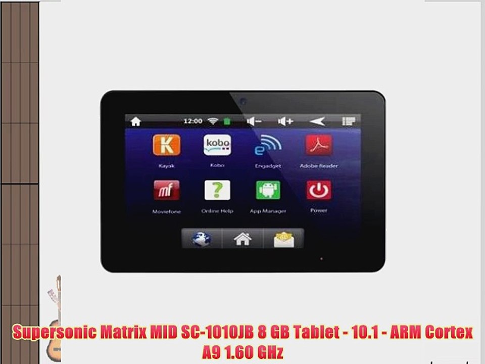 Supersonic Matrix MID SC-1010JB 8 GB Tablet - 10.1 - ARM Cortex A9 1.60 GHz