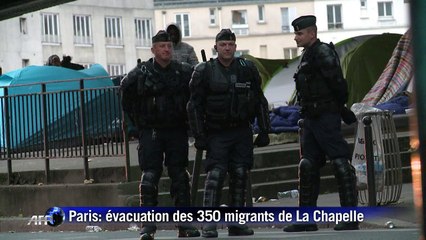 Paris: évacuation du campement de migrants de La Chapelle