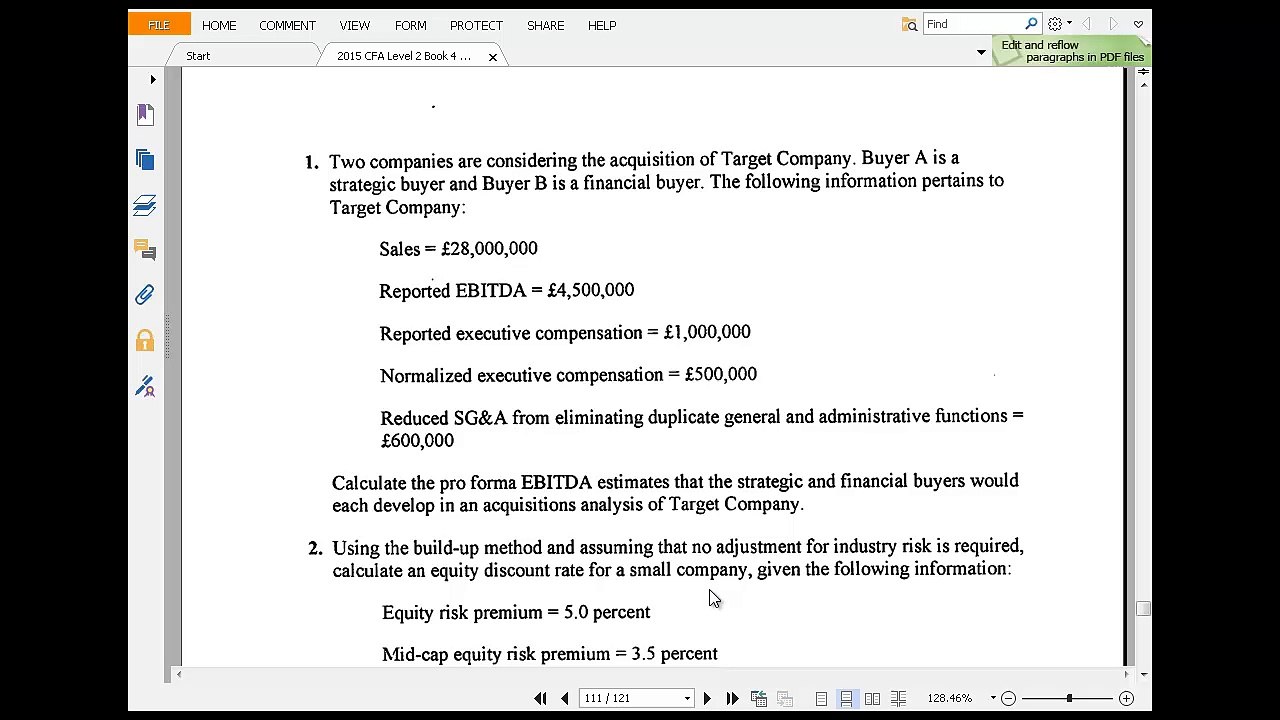 private company valuation question