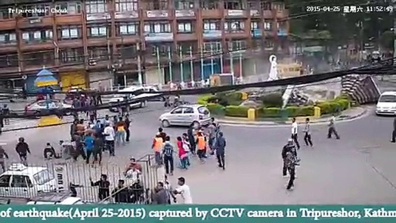 Earthquake in Nepal 2015, CCTV footage