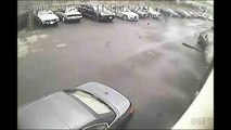 Car goes airborne caught on cam