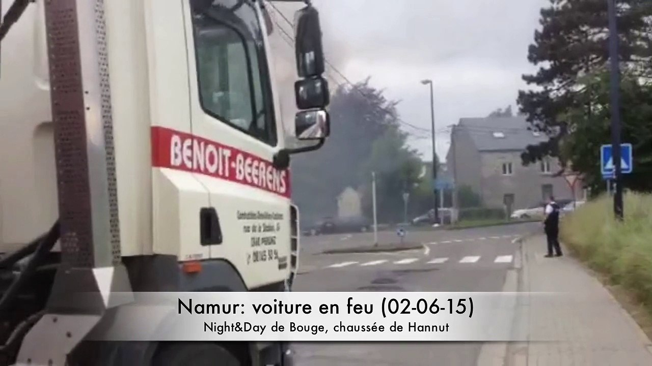 Voiture en feu à Bouge, Namur