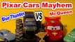 Pixar Cars Lightning Funny Car Lightning McQueen vs Blue Thunder Ramp Jumps