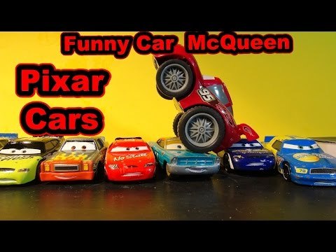 Disney Pixar Cars with Funny Car Lightning McQueen and The RipLash Racers doing Stunts in Radiator S