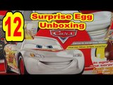 Disney Pixar Cars 12 Surprise Eggs Unboxing with Silver Lightning McQueen Luigi Guido Finn McMissile