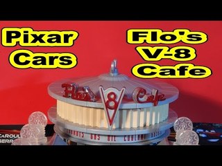 Disney Pixar Cars Unboxing Flo's V 8 Cafe with Lightning McQueen