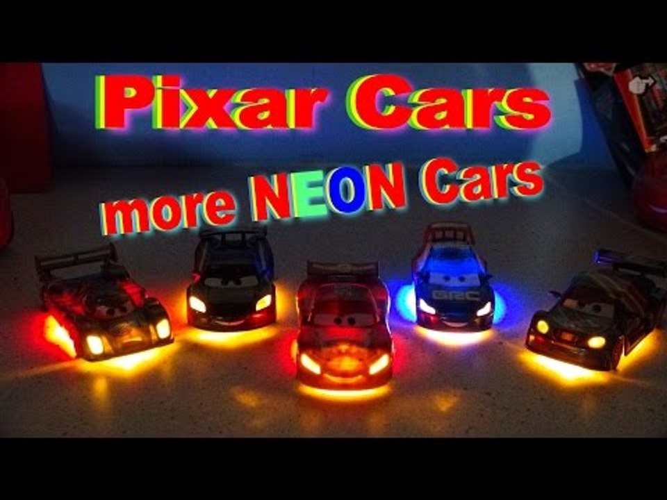 Disney Pixar Cars with NEON Lightning McQueen Lewis Hamilton, Shu Todoroki, Raoul Caroule and  Max S