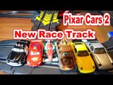 Disney Pixar Cars Slot Car Races in Radiator Springs with Lightning McQueen, and Francesco Bernoulli