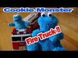 Cookie Monster Count n'Crunch Drives the FireTruck