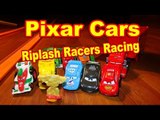 Pixar Cars Riplash Racers real races with Lightning McQueen, Funny Car mater and more