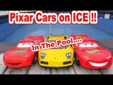 Pixar Cars Lightning McQueen and Lamborghini Murciélago in the Pool on ICE