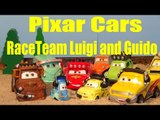 Pixar Cars New Car Unboxing, RaceTeam Luigi and Guido with Headsets with Mater and Lightning McQueen