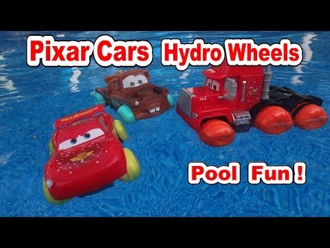 Pixar Cars with Hydro Wheels Lightning McQueen, Hydro Wheels Mater ,Red,Mack and Francesco more Poo