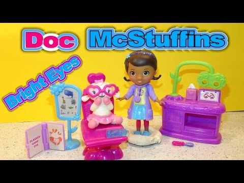 Doc McStuffins toys Bright Eyes Doc and Lambie Set, open box and new glasses for Lambie