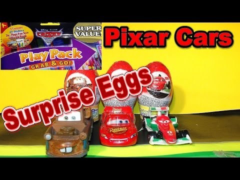 Pixar Cars Surprise Eggs Unboxing, Lightning McQueen, Mater , Francesco , and a Disney CARS Play Pa