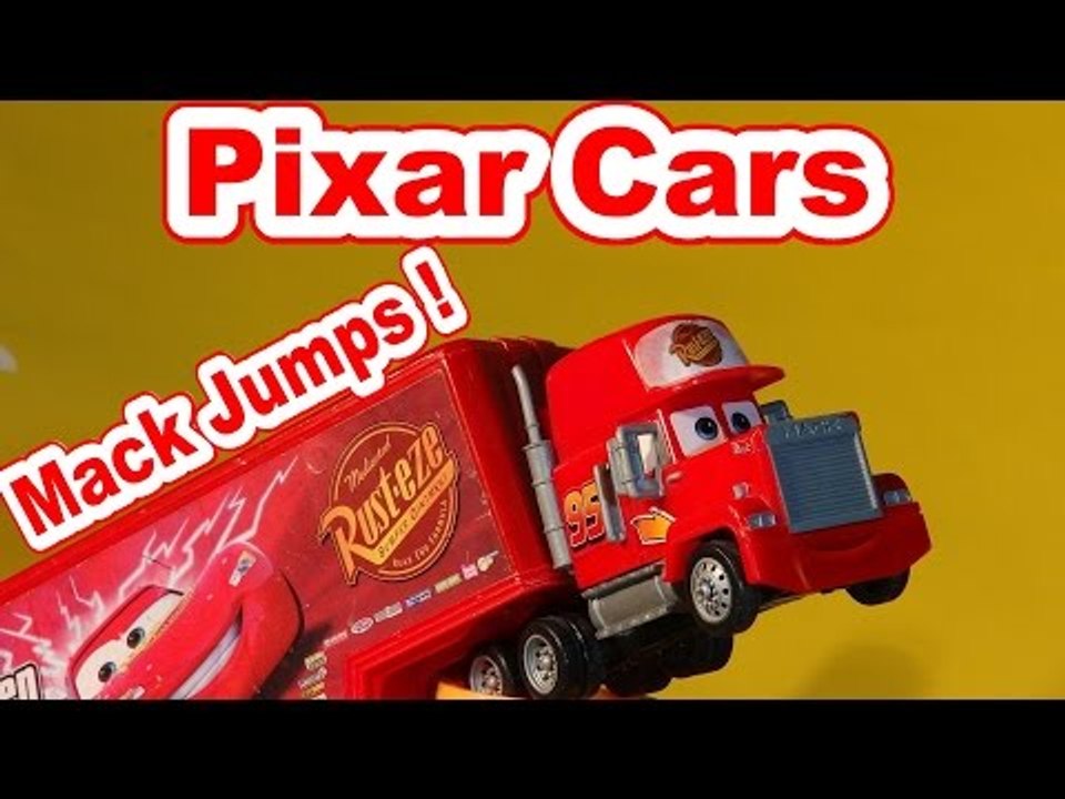Pixar Cars Mack and Screaming Banshee Ramp Jumping with Neon Lightning McQueen, Mater and Much More