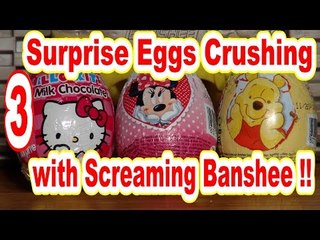 Surprise Egg Unboxing helped by Pixar Cars Screaming Banshee..lol..