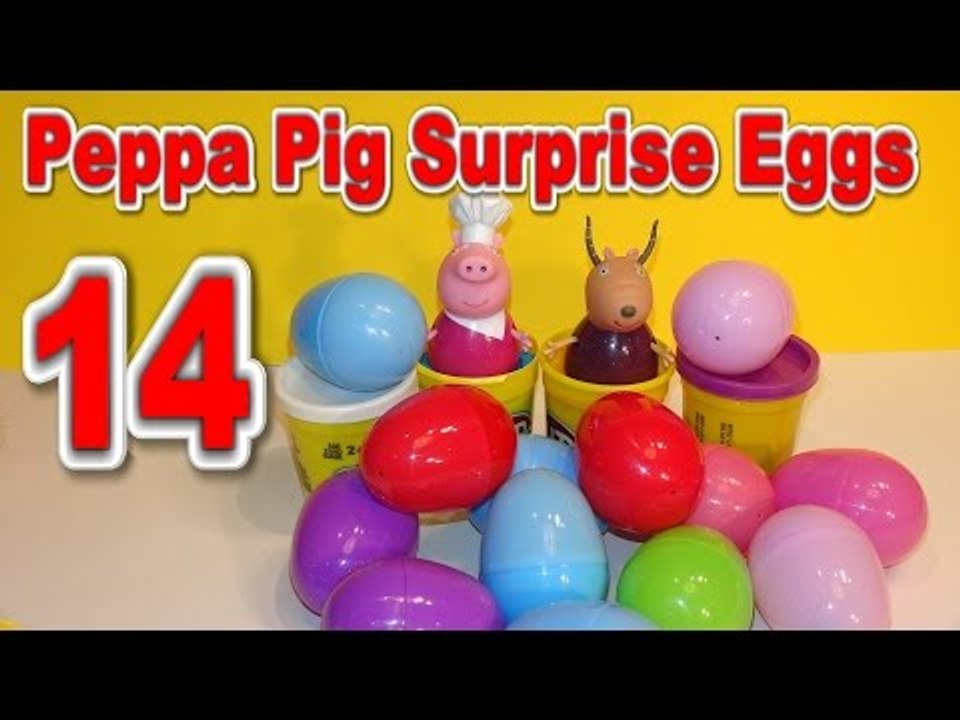 Peppa Pig Surprise Eggs , 14 Surprise Eggs and...