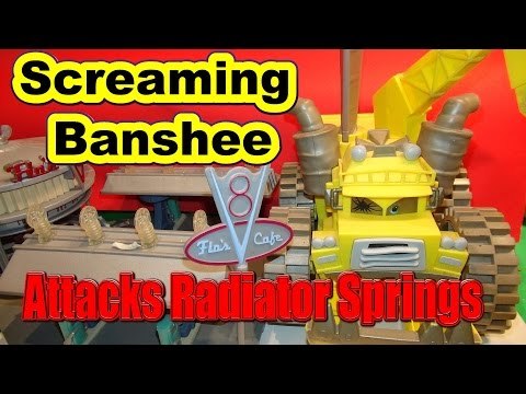 Pixar Cars Screaming Banshee Destroys Radiator Springs lol