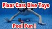 Pixar Cars Dive Toys Lightning McQueen, Mater and Finn McMissile in the Pool