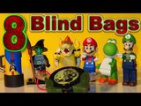 8 Blind Surprise Bags with Mario, Luigi, Bowser,Yoshi, Lego Witch,Light,Clip and Skateboad