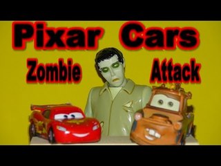 Disney Pixar Cars with Lightning McQueen and Spy Mater the ZOMBIE !!