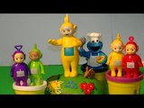Teletubbies get a gift from Cookie Monster Chef, its a new singing Laa Laa Piggy Bank