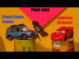 Pixar Cars new Cars unboxing Chuck Choke Cables and Charlie Checker with Lightning McQueen