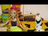 Disney Frozen Princess Anna with Play Doh Olaf drive the RC Lamborghini Murcielago and find Sven