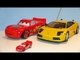 Pixar Cars Fast Talkin' Lightning McQueen vs Remote Control Lamborghini Murcielago Race Cars