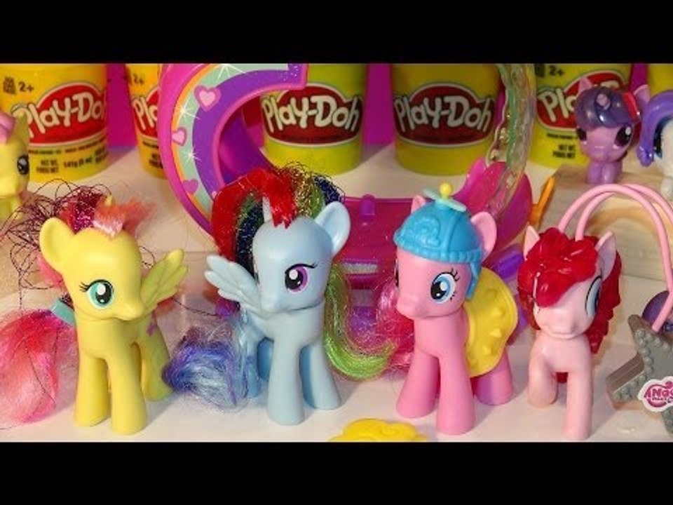 My Little Pony Rainbow Dash, Pinkie Pie, Fluttershy and 2 new Squishy Fashems and the Rainbow Helico
