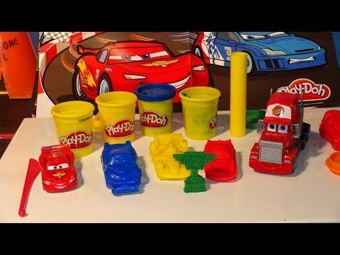 Play Doh Pixar Cars Lightning McQueen, make Lightning from Play Doh with molds