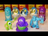 Play Doh Monsters University and 3 Kinder Surprise Eggs with Mike and Sully and more Play Doh creati