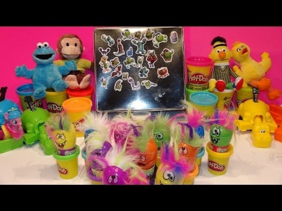 24 Surprise Eggs , Funny Face Eggs with Monsters University Bubble Magnets inside  Mike and Sully an