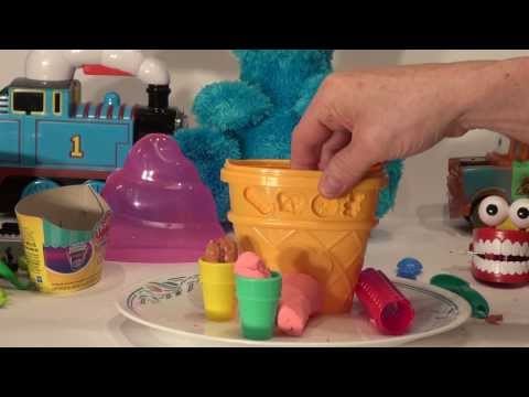 Play Doh Sweet Shoppe Ice Cream Cone Maker with The Cookie Monster and Chattering teeth