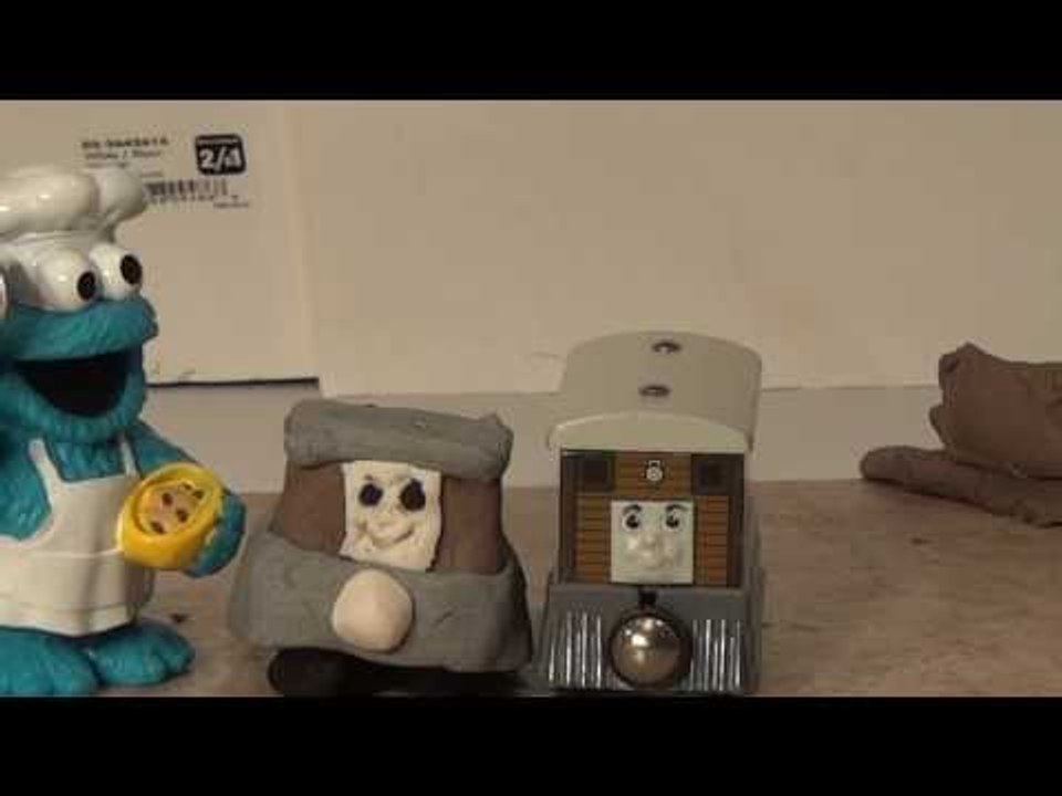Play Doh Thomas and Friends and Toby, we make Toby out of Play Doh with the Cookie Monster